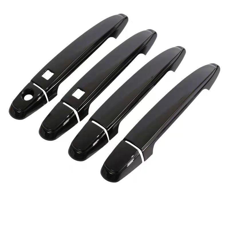Carbon Fiber Pattern Door Handle Stickers for 2003-2008 Toyota WISH - Bright Black Door Bowl Decoration