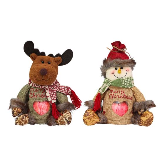 Christmas Gift Bags Zipper Design Reusable Fabric Gift Bags for Gifts Candy Fruits 3D Santa Snowman Deer Shaped Storage Bag for Party And Festival