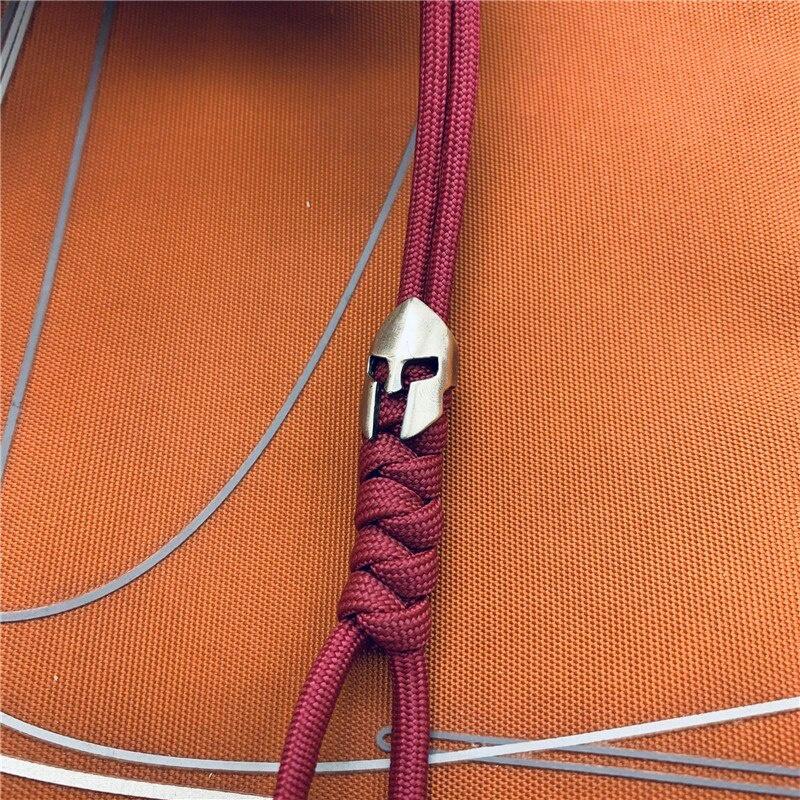 Available Brass Spartan Warrior Helmet Umbrella Rope Knife Bead Jewelry DIY Keychain Lanyard Accessory EDC Tool Pendant