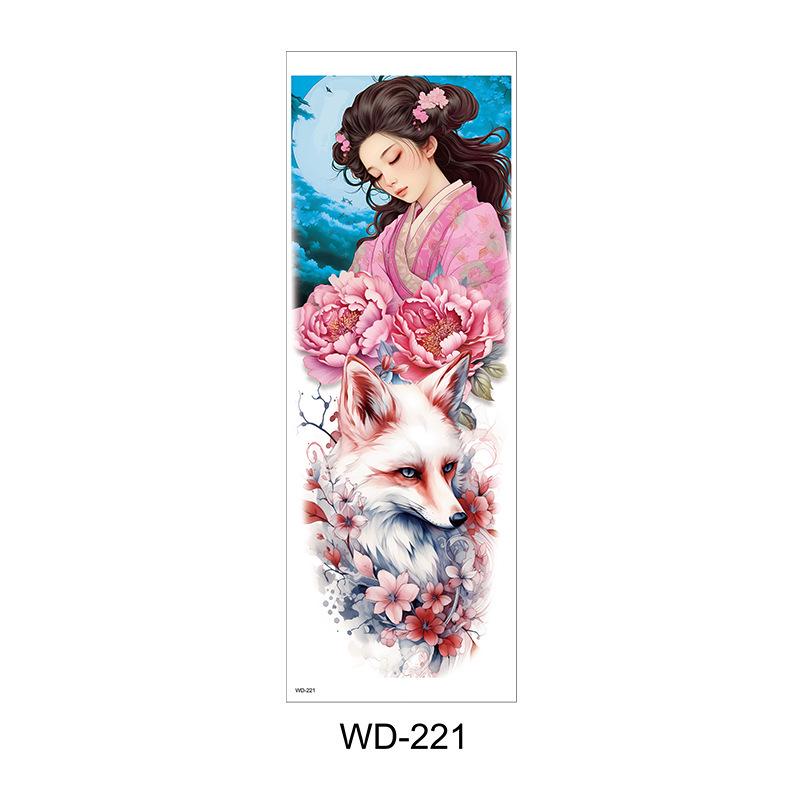 Long Flower Full Arm Waterproof Temporary Tattoo Stickers