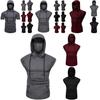 Stylish Men's Hooded Pullover T Shirt Tank Top With Protective Mask For Active Wear