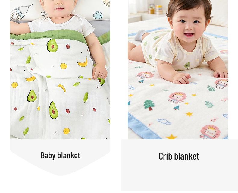 Grade A All-Cotton 6-Layer Baby Bath Towel - Soft, Absorbent, Printed Gauze for Newborns