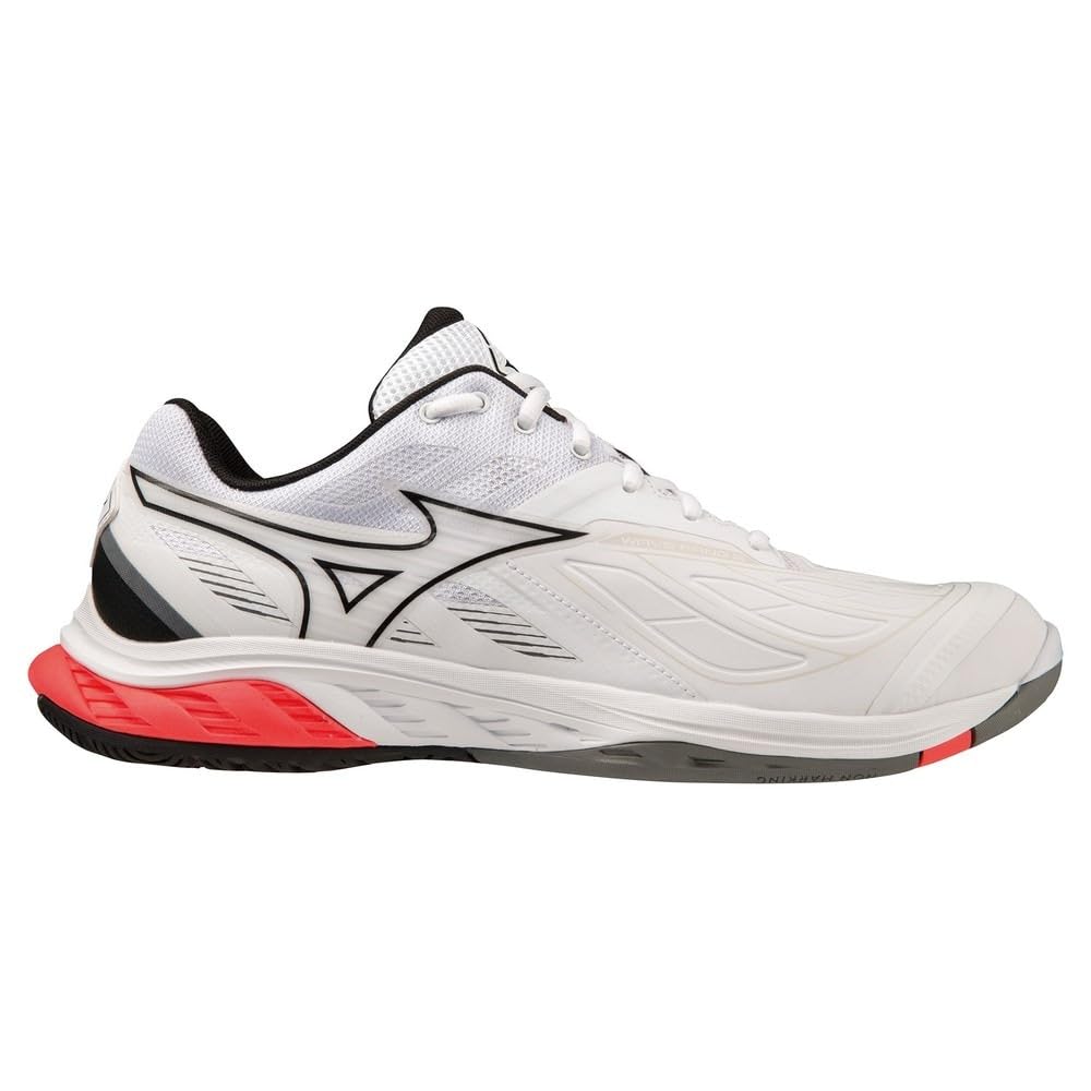 Mizuno Badminton Shoes Wave Fang 2 Fit Grip Stability Resilience Hard Hitter cm 3E White/Black/Pink 26.5