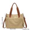 Multi-Pocket Canvas Handbag Zipper Commuting Crossbody Bag Simple Large Capacity Tote Bag  Daily