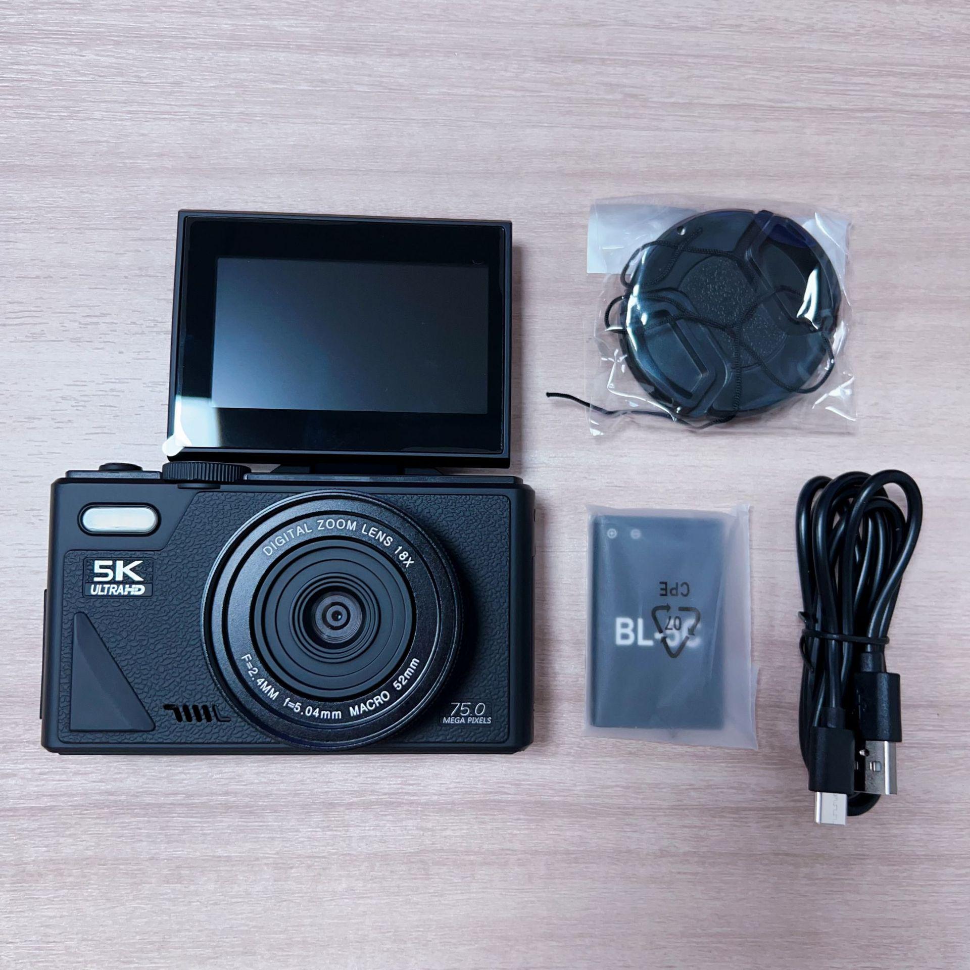 

5K CCD Student Camera with 64MP, Rotating Screen, HD Selfie, and Multi-Filter Features