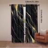2Pcs Black Gold Marble Window Curtains Suitable For Bedroom Bathroom Living Room Window Drapes Gold Modern Design Art