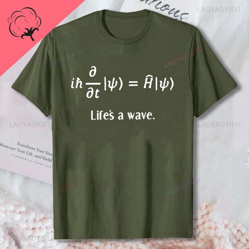 Funny Schrodinger Equation TShirt for Physicists Mathematicians T Shirt Boys Fashion Cotton Print Shirt Mens Graphic Tee Tops