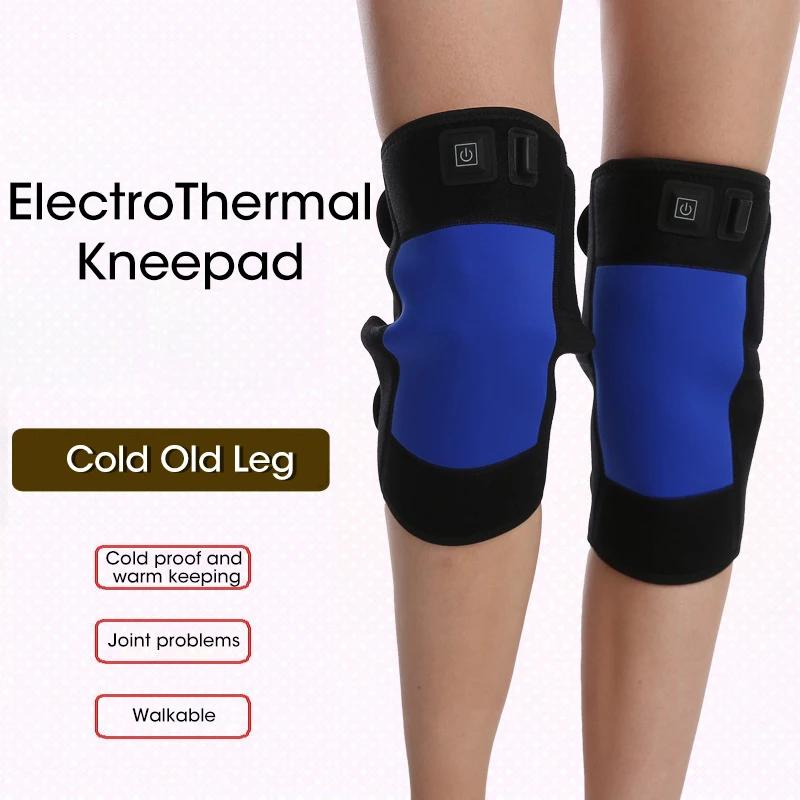 USB Rechargeable Heated Knee Ankle Wrist Brace Adjustable Compression for Pain Relief Electric Warmer