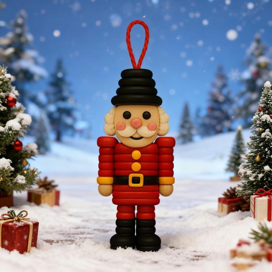 DIY Button Nutcracker Craft Kit Christmas Button Ornament Making Set Handmade Nutcracker Hanging Decoration for Home Party Decor