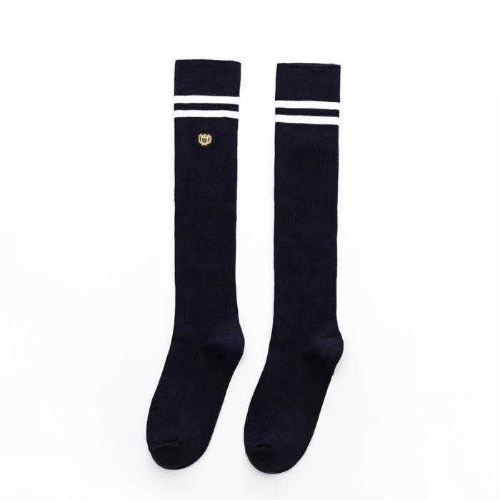 Long Knee-high Socks, High Socks, Cotton Calf Socks, Badge Embroidered Knee-high Socks, Student Socks, Long Socks