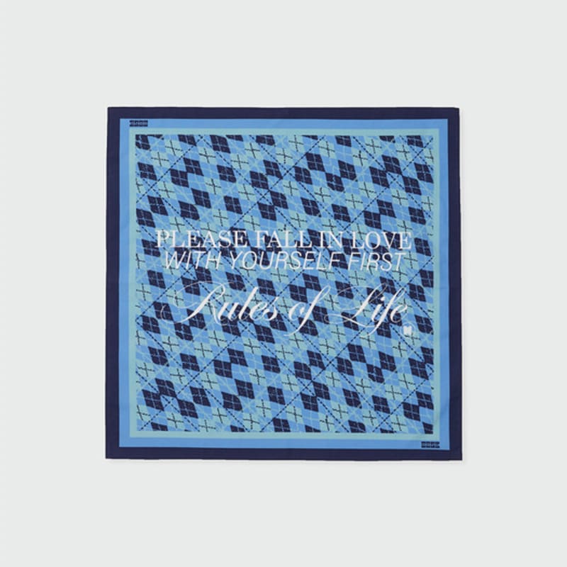 EENK Argyle Pattern Bandana (55cm x 55cm) - Blue