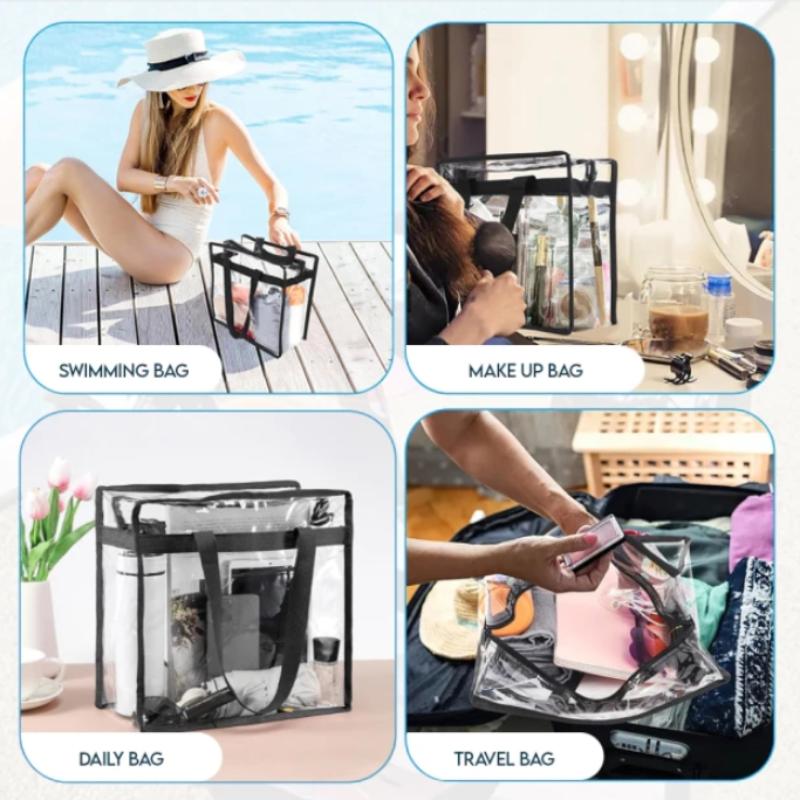 Sac Fourre-tout Transparent Imperméable pour Femme Mode Transparent Approuvé pour les Stades Sac à Main pour Événements Sportifs Concerts Voyages