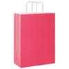 Paper Shopping Bags 250 Pcs with Handles Pink 26 X 12 X 35 Cm