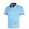 Male Business Casual Polo Shirt Summer Soft Breathable Short Sleeve Basic Tops Fashion Contrast Color Collor Design