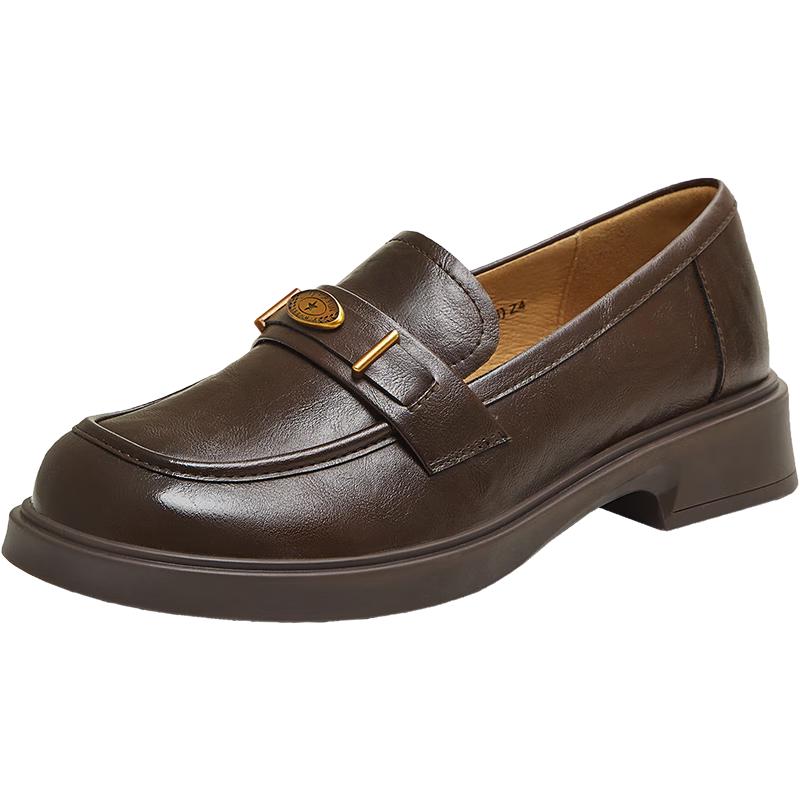Women s Retro Slip-On Loafer Shoes 37