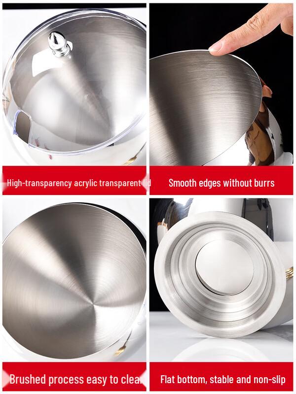 Stainless Steel Gilded Seasoning Bowl with Base