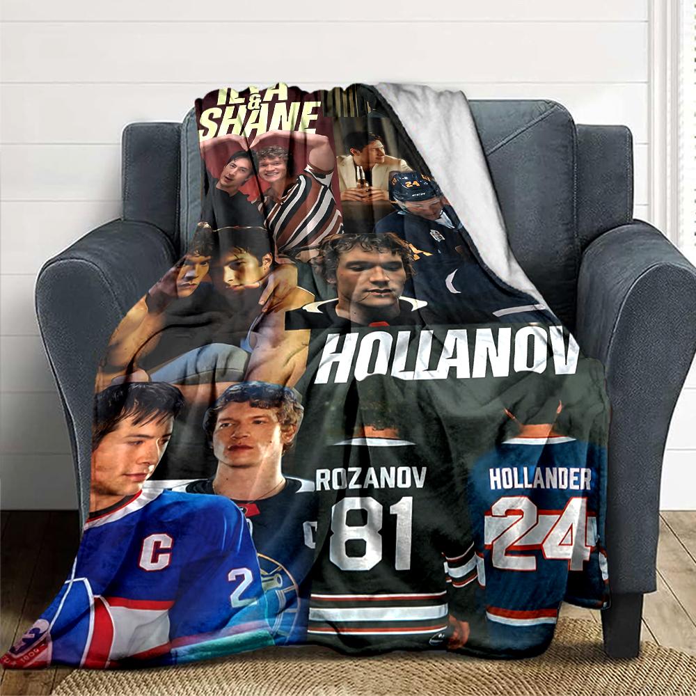 Hockey Players Action Blanket Soft Throw Blanket For Home Bedroom Bed Sofa Travel Office Solid Christmas Blanket