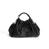 Small Niche Design Hand Grip Pattern Cowhide Handbag Classic Versatile Women's Crossbody Bag Fashionable Retro Shoulder
