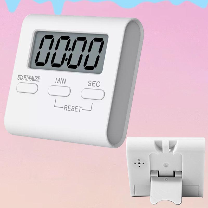 White Digital Kitchen Timer Cooking Timer LCD Digital Manual Countdown Mechanical Digital Kitchen Timer Magnetic Kitchen Gadgets