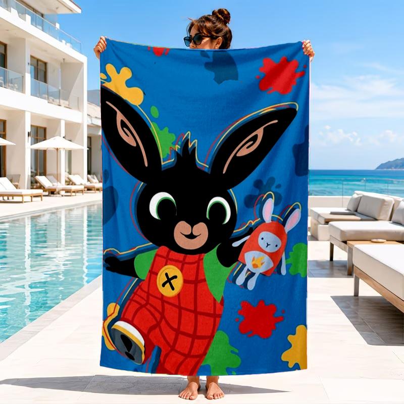 Bunny And Friends Adventure Beach Towel, Microfiber Beach Towel, Perfect For Pool, Beach, Travel, Home Decor Beach Party Fan gifts