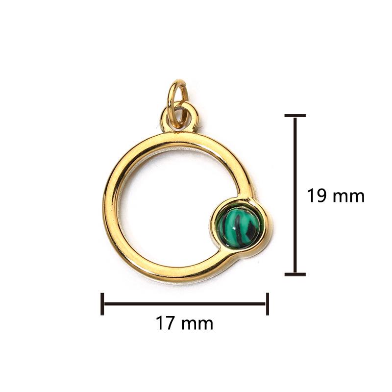 18K Gold-Plated Stainless Steel Necklace with Natural Stone Star, Moon & Sun Pendant