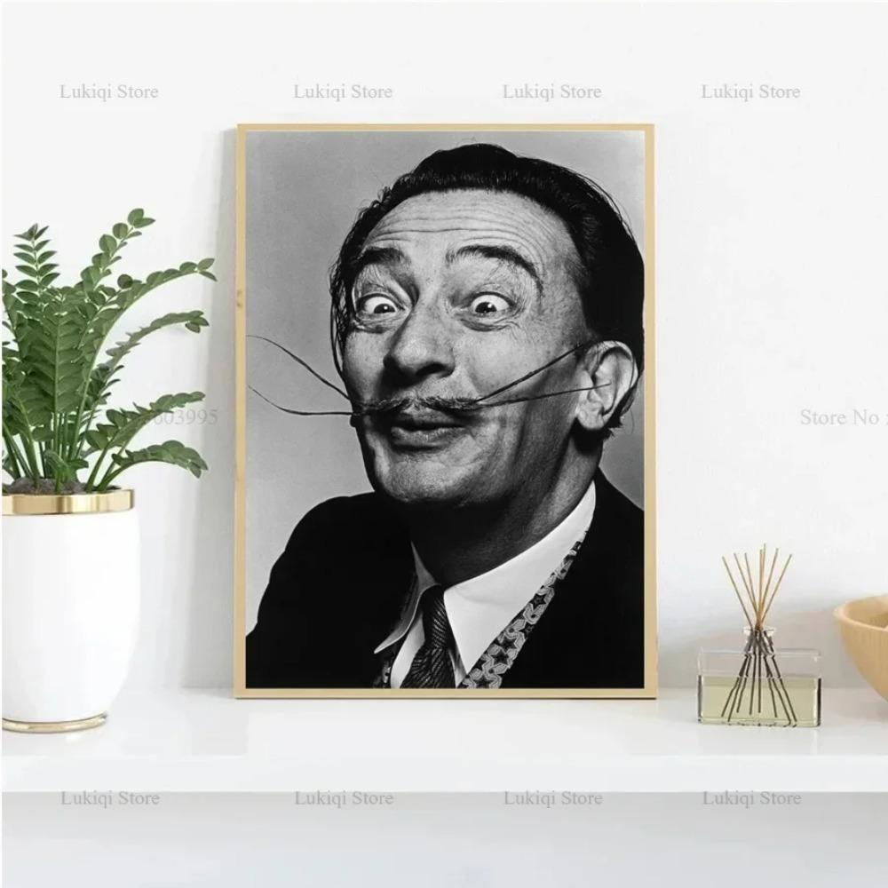 Poster Imprimeuri Portret Alb Negru Salvador Dali Fierbinte Cadouri Artist Pop Pictură pe Pânză Artă de Perete Imagine Living Decor Acasă