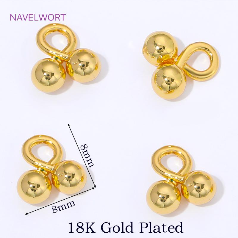 

18K Gold Plated Smooth Pendant Charms For Bracelet,Brass Cherry Pendant For Jewelry Making Accessories,Materials For Jewelry 10 pieces