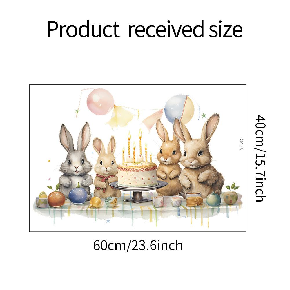 

Мультфильм милый кролик день рождения дети спальня домашний фон украшение стены стикер 40*60CM/fun-e20