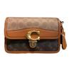 Coach Studio Baguette 20 Metal Logo Monogram Print Faux Leather Shoulder Bag Small Women Shoulder Bag Brown CR798-B4V6