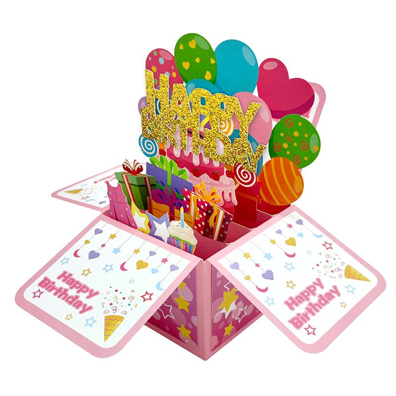 Happy Birthday Card,3D Pop Up Birthday Greeting Card For Baby Gril,Daughter,Granddaughther,Niece With 1 Envelop,1 Message Card