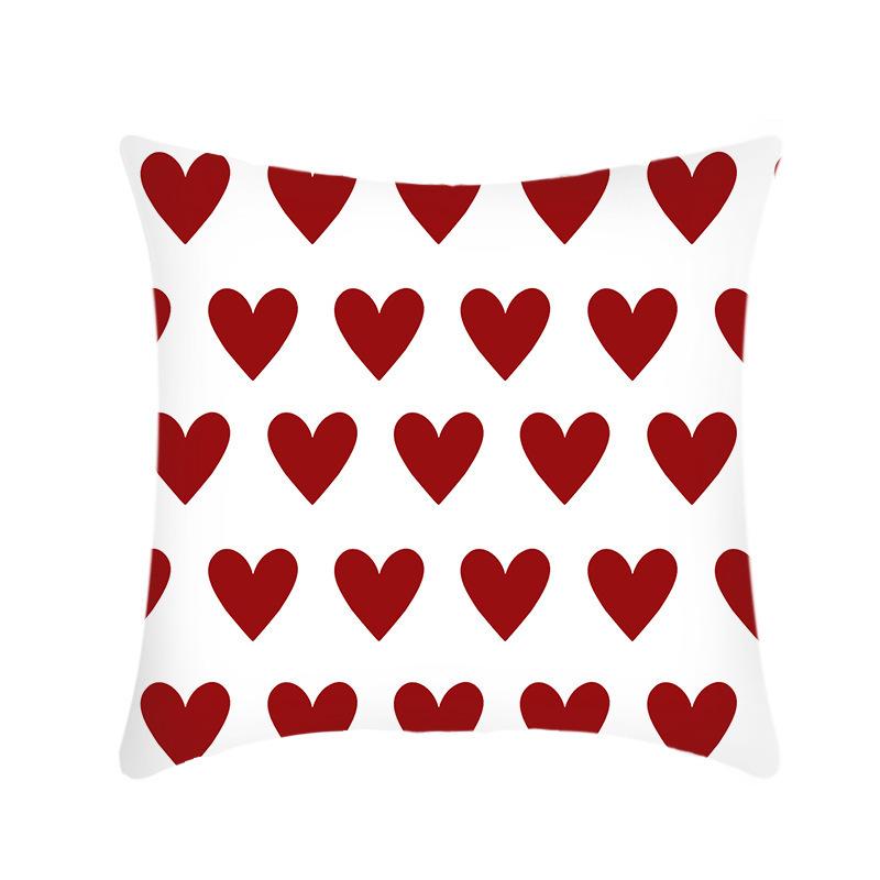 New Valentine's Day Pillow Linen Short Plush Car Pillow Red Love Pillow Cover Bed Cushion