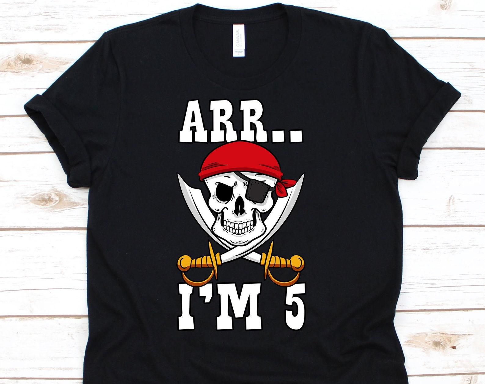 I m 5 Shirt, I m 5 Lets Party, 5th Birthday Shirt, 5th Birthday, Birthday Shirt, Birthday Gift, Pirate Birthday Shirt XL