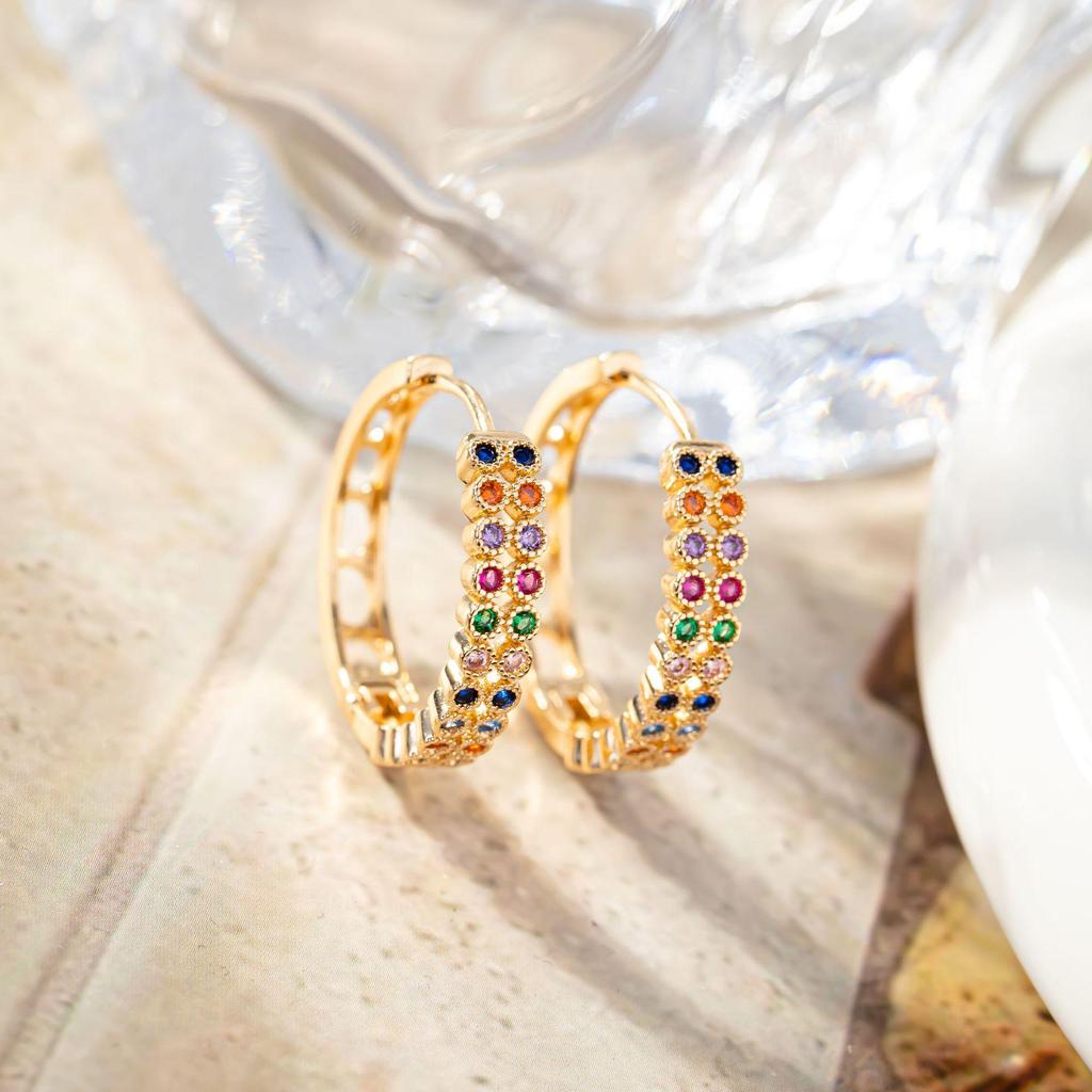 European Colorful Zirconia Ear Cuff - Minimalist, Versatile & Cute for Women