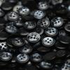 Four-Eye Min Resin Buttons Imitation Shell Knitted Cardigan Shirt Sleeve Collar Buttons Black Beige Clothing Accessories