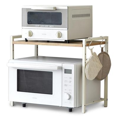 Range Rack Microwave Stand Kitchen Rack Shelf Kitchen Storage Normal Type White X Natural Effective Utilization of Kitchen Space