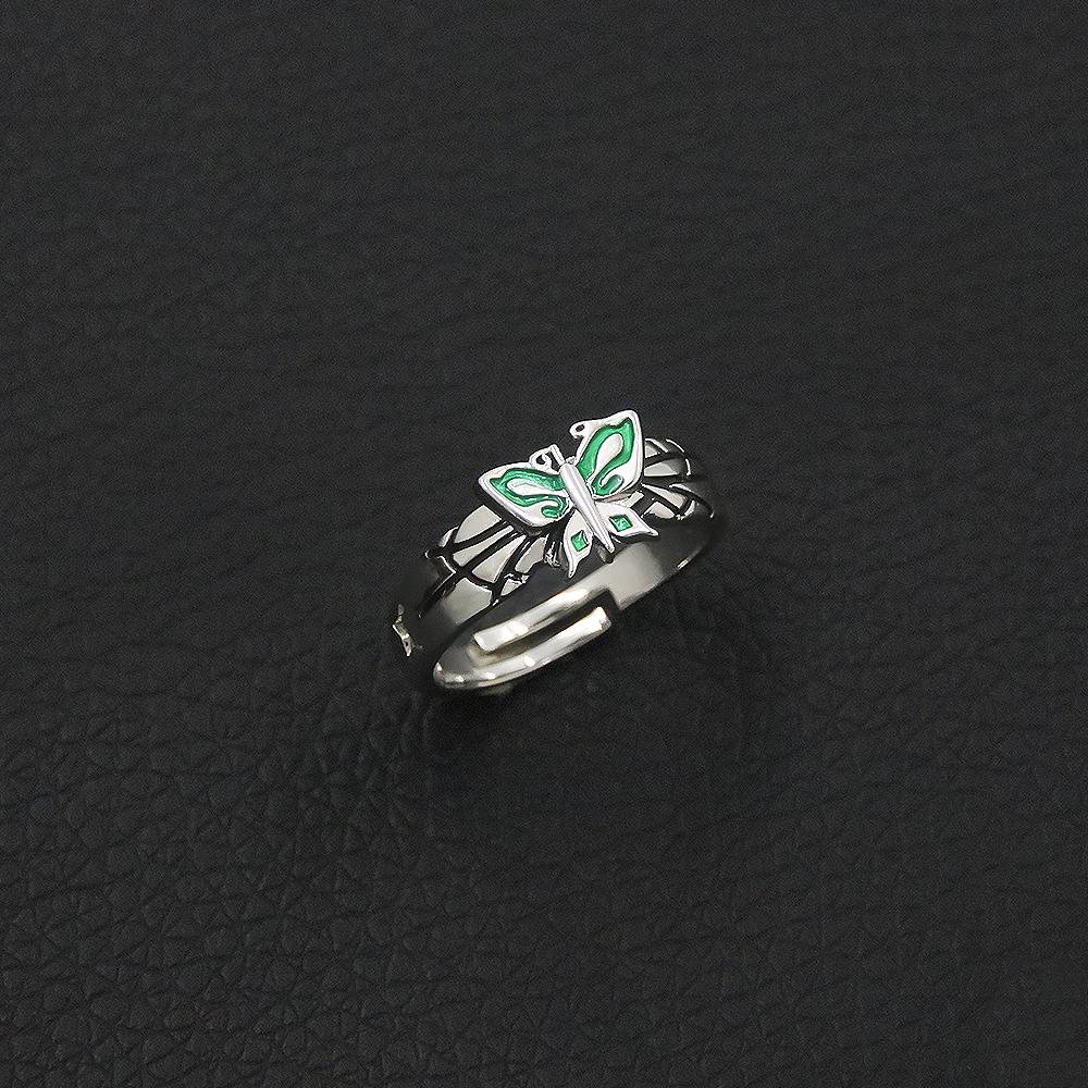 Anime JoJo's Bizarre Adventure Rings Jolyne Cujoh Butterfly Cosplay Unisex Adjustable Rings For Women Jewelry Prop Accessories