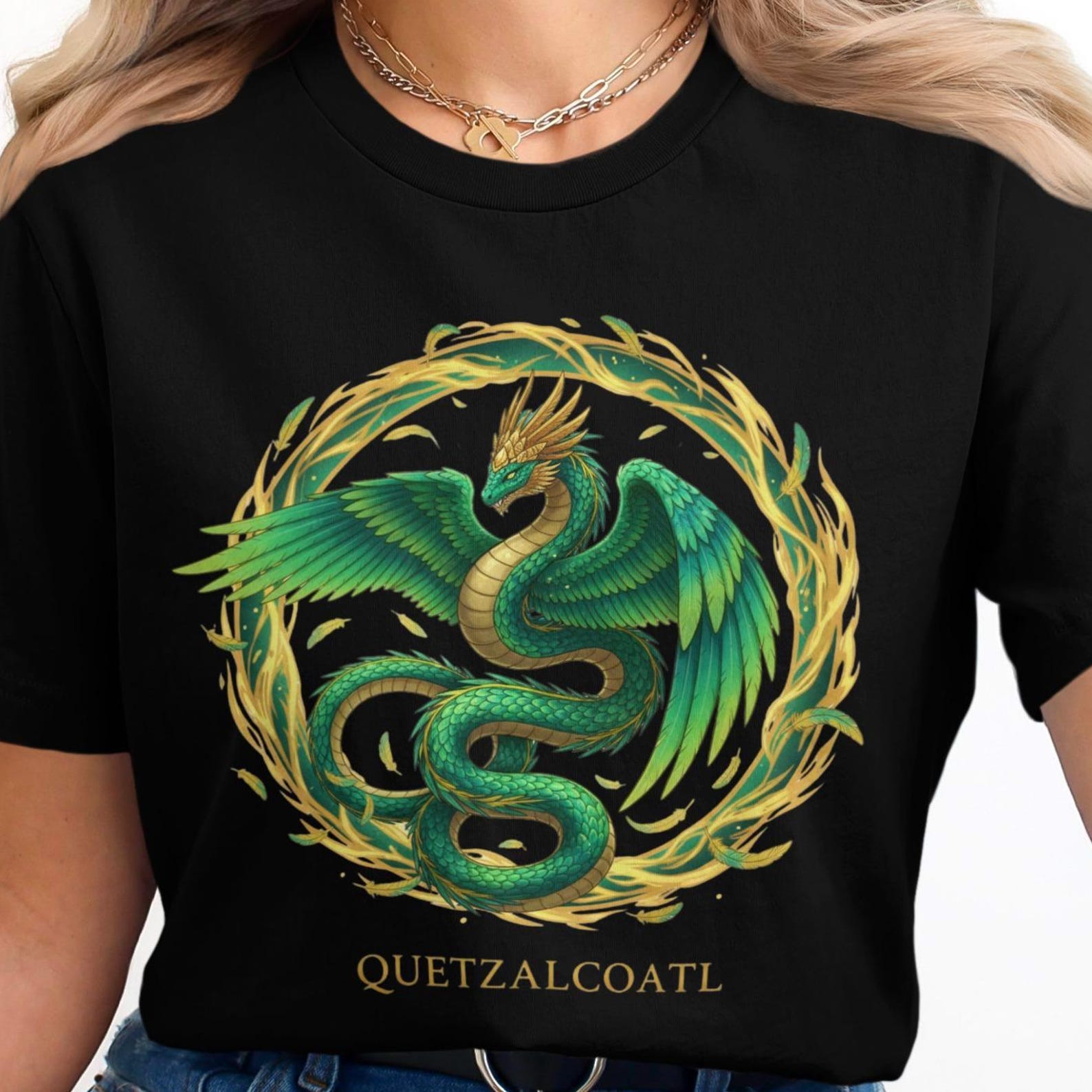 Quetzalcoatl T-Shirt | Aztec Mythology | Vintage Aztec God Tee 2XL