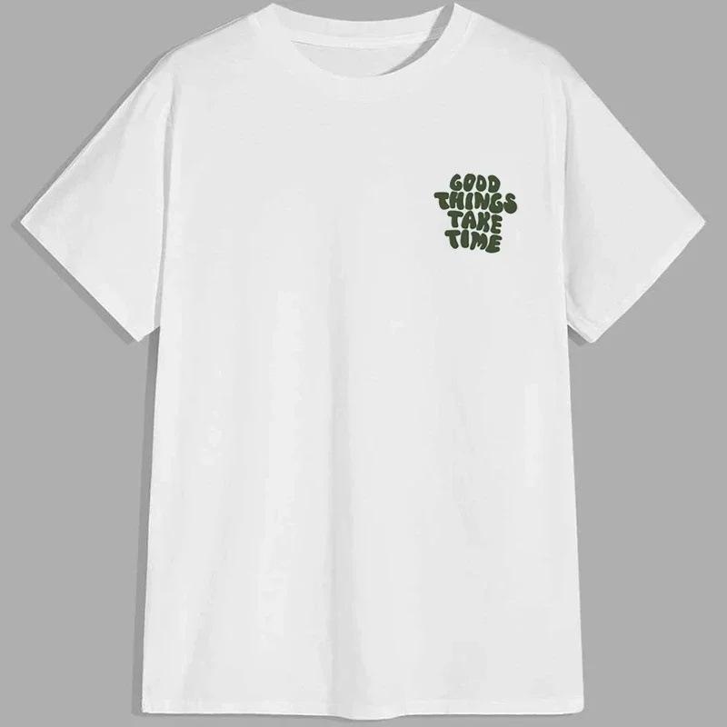 

Мужская летняя мода Свободная дышащая футболка с круглым вырезом и принтом букв, с коротким рукавом, повседневная спортивная уличная майка S белый