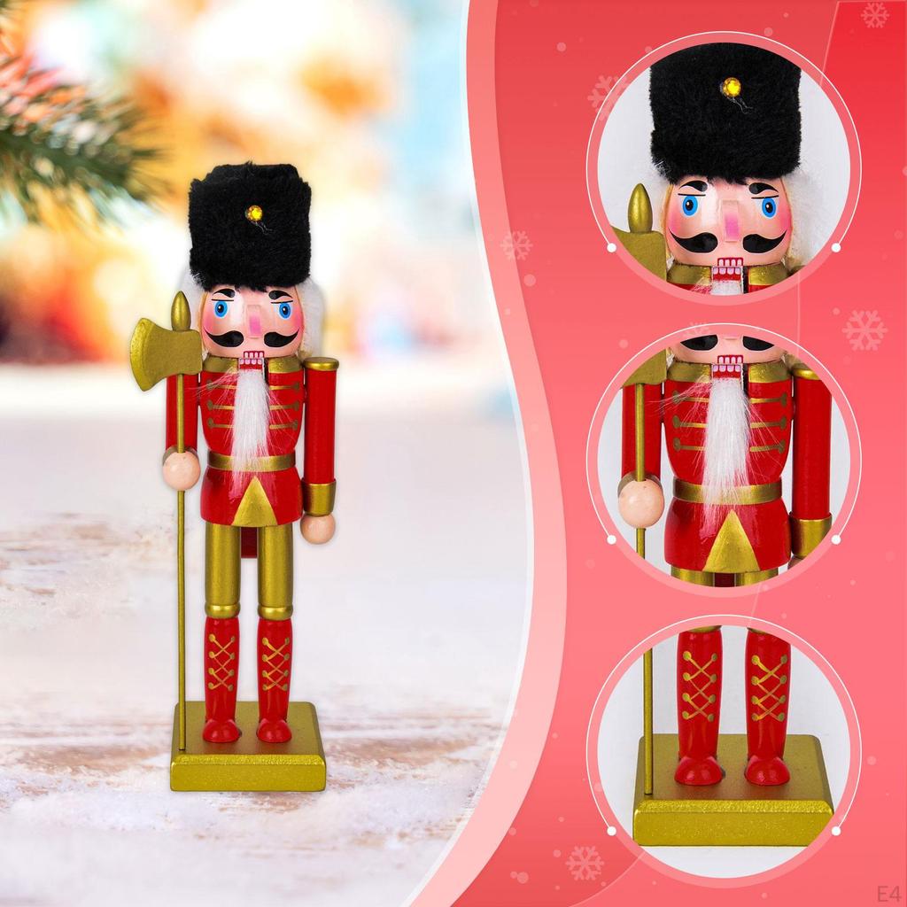 Christmas Nutcracker Figurine Decorative Statue Decor Collectibles Desktop Ornament Puppet