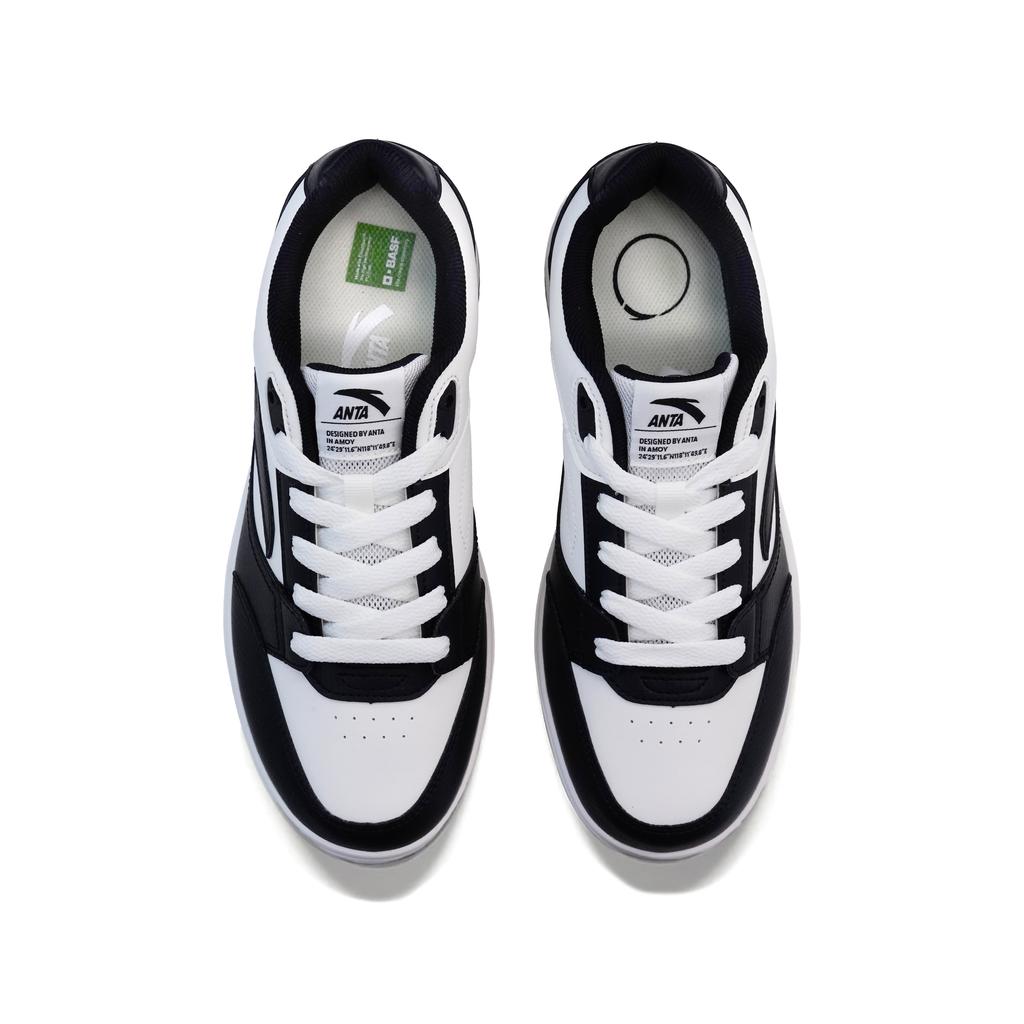 Anta Basic 2.0 Lifestyle Sports Casual Fashion College Commuting Versatile Low-Top Skate Shoes Kids sneakers White Black 122628012R-1