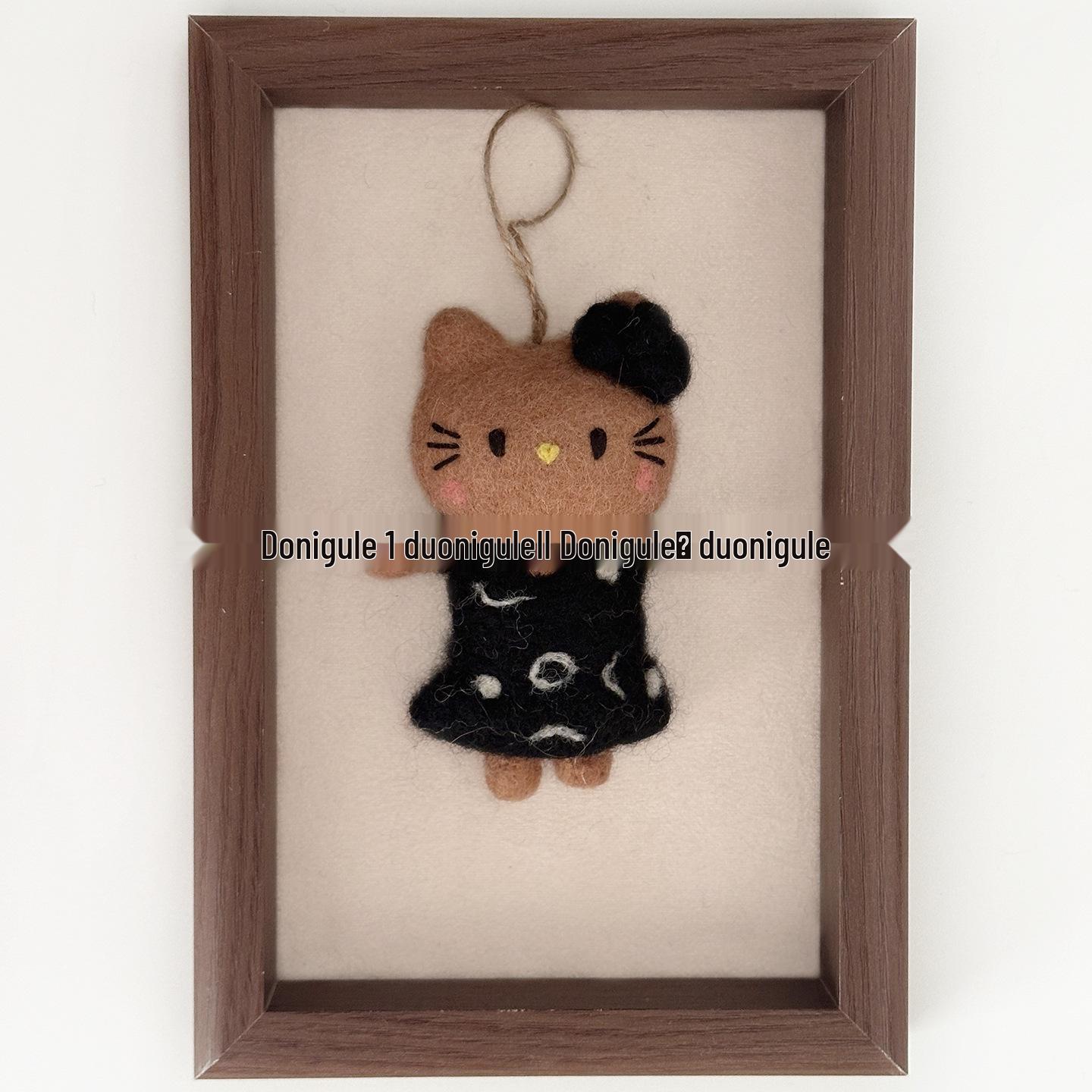 Ключница и автомобильное украшение Doni Gulo из непальского шерстяного фетра в виде кошки 10cm Original Quality