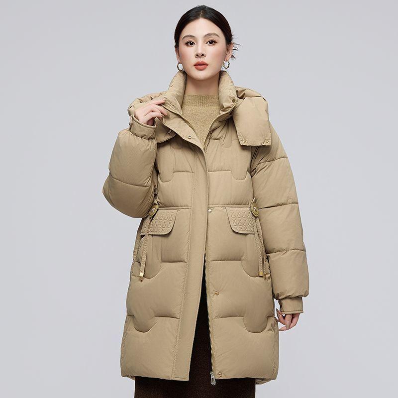 

Long Women Cotton Coat Winter Korean Fashion Warm Thick Padded Jacket Loose Fit Versatile Outwear Stylish M хакі