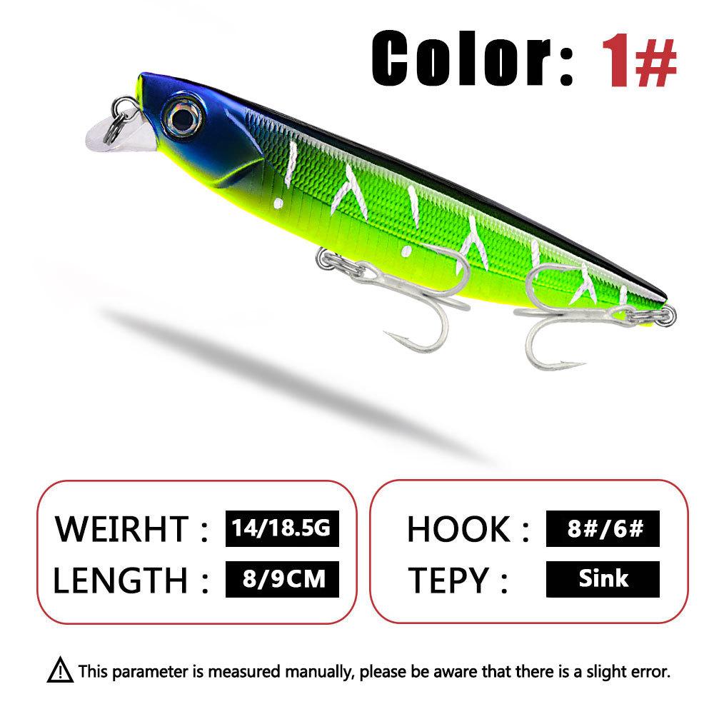 

Новая биомиметическая приманка для рыбы Luya, погружная приманка для рыбы Мино, приманка для рыбалки на открытом воздухе, 8 см/9 см, специальный крючок для рыбы через рот 1# 9cm/18.5g