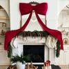 Elegant Large Christmas Bowknot Satin Extra Large Xmas Tree Topper Bows 50x180cm DIY Christmas Wreaths Bow Tree Topper Decor