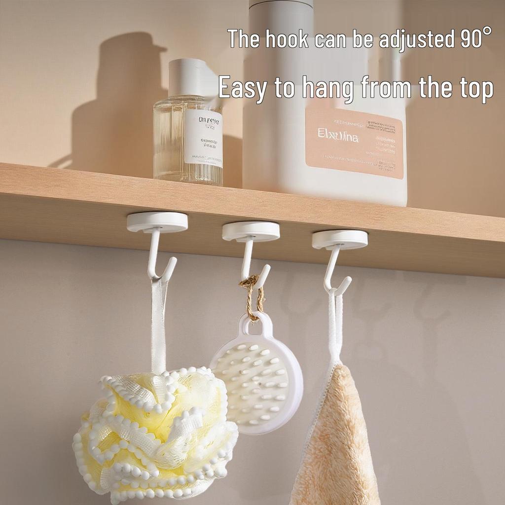 Multi-Directional Strong Adhesive No-Drill Hook for Bathroom, Kitchen, Dormitory - Traceless and Load-Bearing.