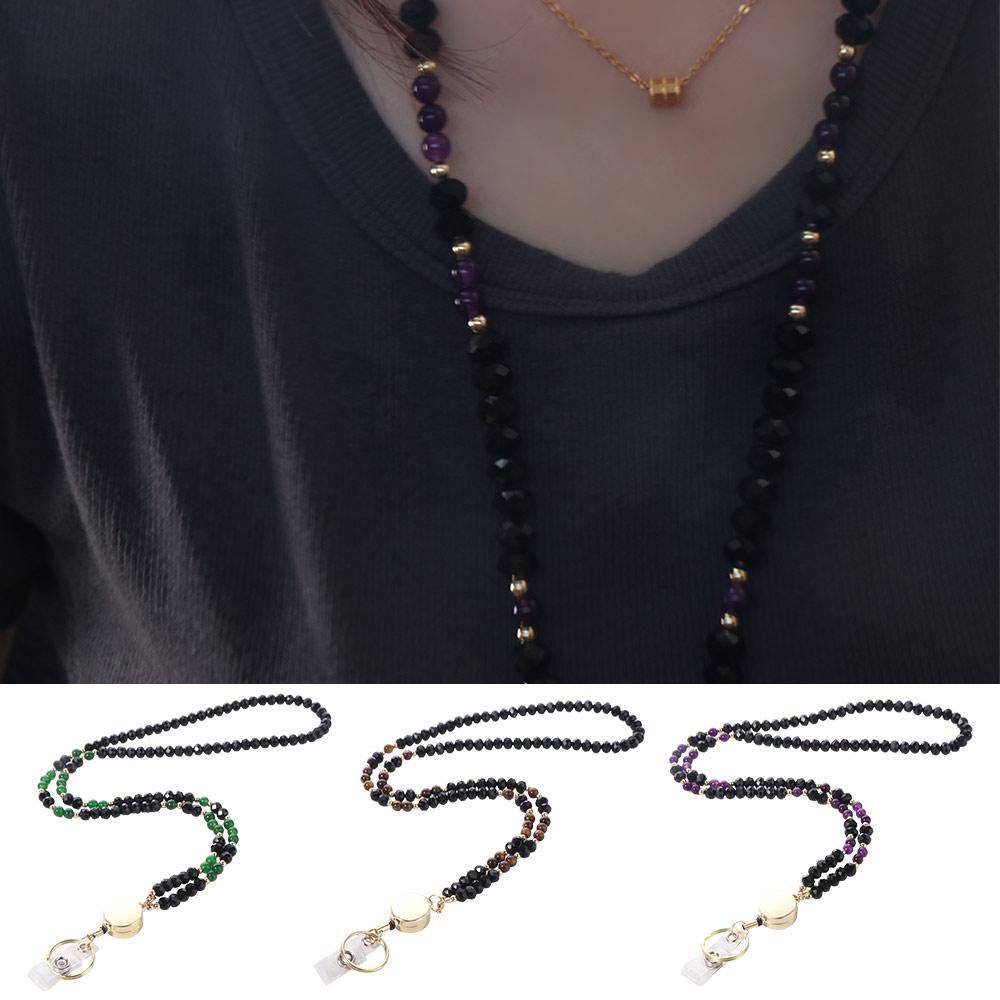 Collana con Lanyard Naturale da Donna Portabadge Moda Porta Badge Accessori Infermiere