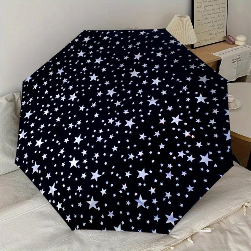 1 szt. Parasol z wzorem gwiazd i kółek, Parasol z automatycznym otwieraniem i zamykaniem, Wysokiej jakości parasol, Idealny prezent dla niej 215