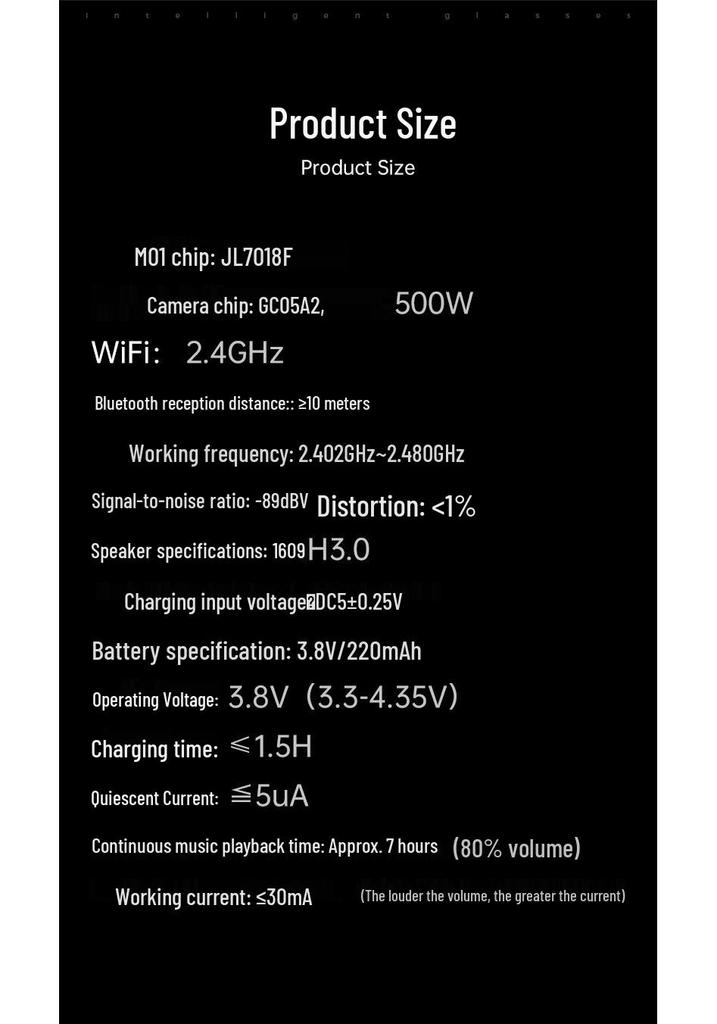 Smart AI Photo Glasses M01: Anti-Shake, Voice-Activated, Bluetooth, 500MP Camera for Photos & Videos