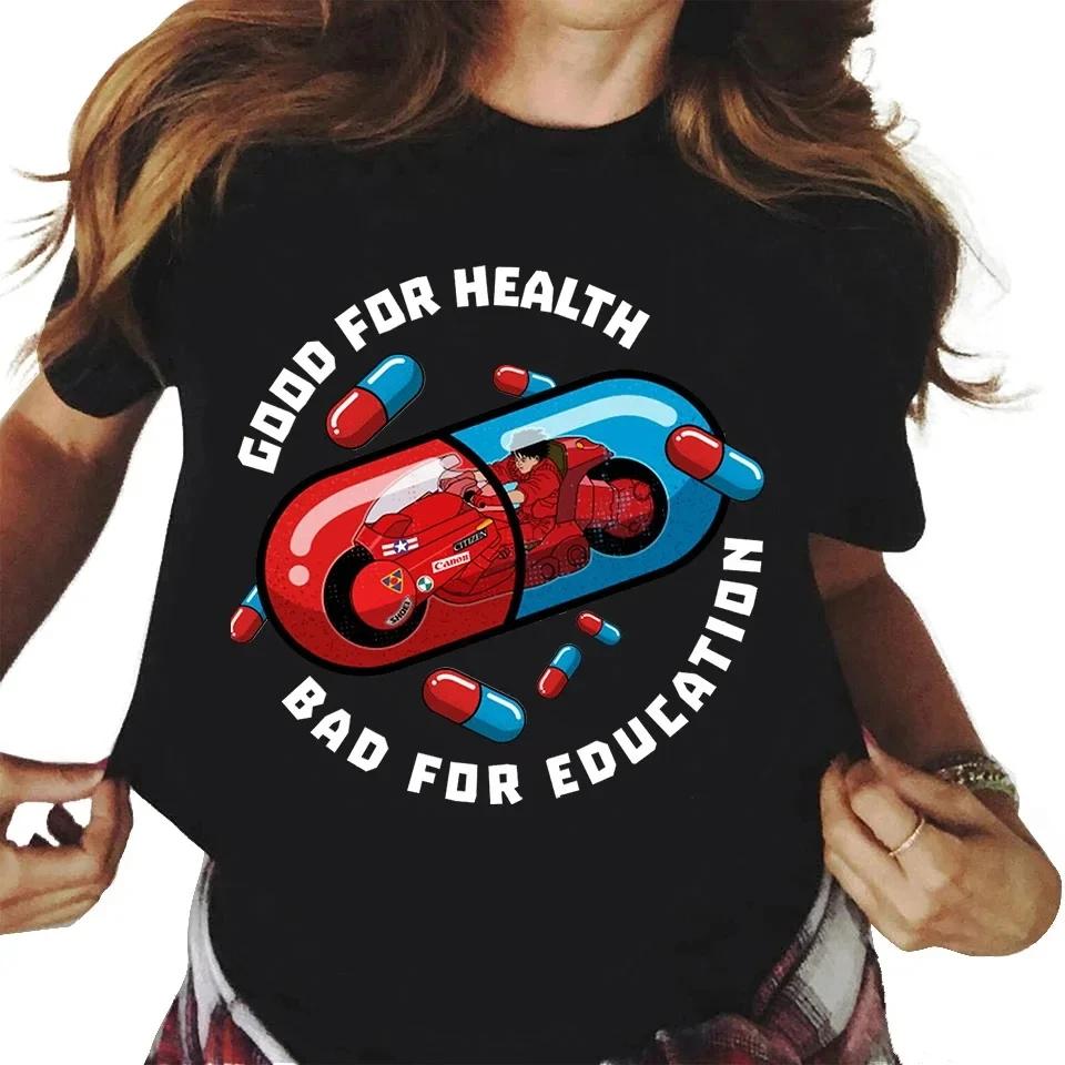 New Fashion Akira Anime Printed Cotton Women's Y2k T-shirt Casual Manga K Otomo Tokyo Short Sleeve Round Neck Plus Size T-shirt