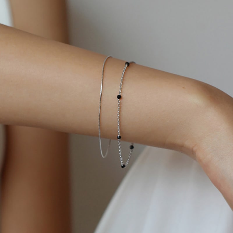 

NORMALLEE [White gold] Silky Line Bracelet 14K Gold Plated